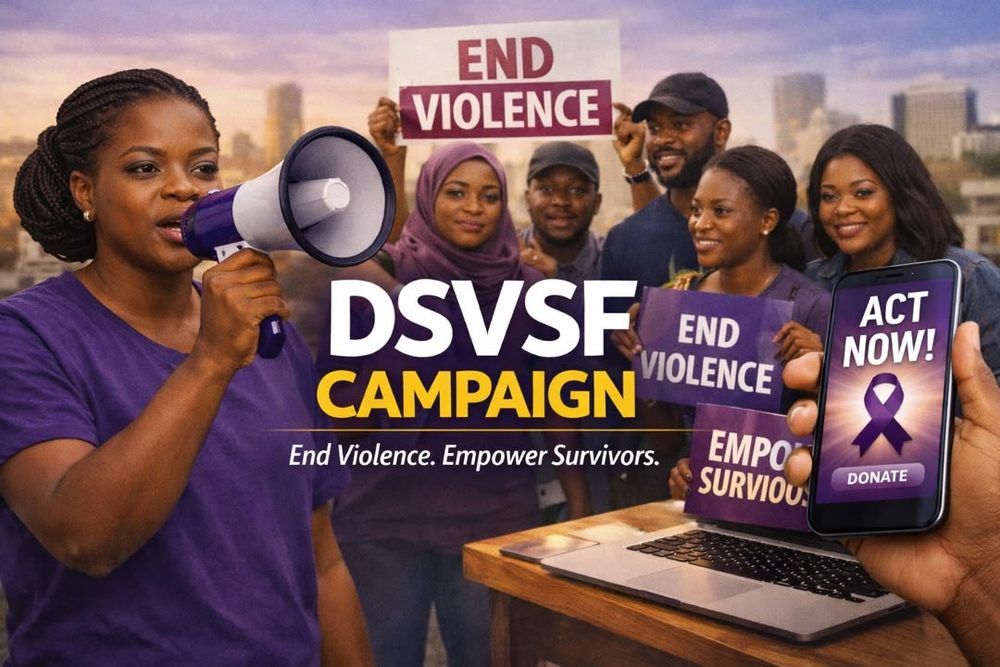 A supportive community circle of friends and family in Nigeria