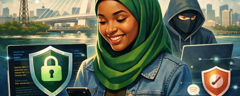 Illustration representing digital safety awareness in Nigeria